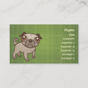 Cartões de visitas do filhote de cachorro do Pug