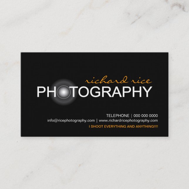 Cartões de visitas do fotógrafo (Frente)