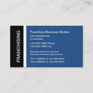 Cartões de visitas do Franchise Business Broker