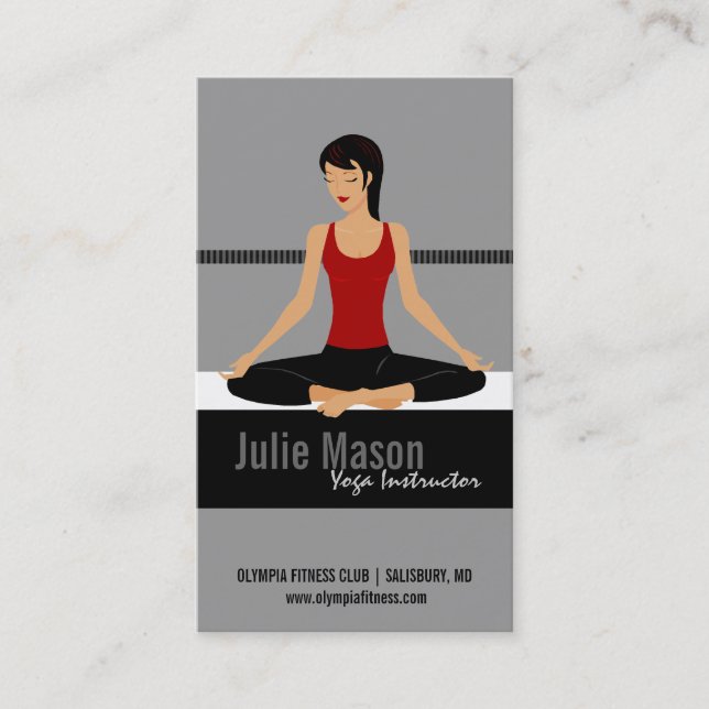 Cartões de visitas do instrutor da ioga (Frente)