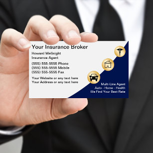 Cartões de visitas do Insurance Broker