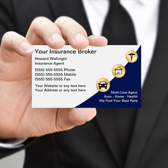 Cartões de visitas do Insurance Broker (Criador carregado)