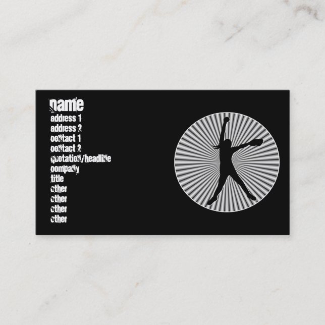 Cartões de visitas do jarro do softball de (Frente)