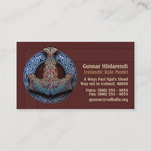 Cartões de visitas do martelo do Thor