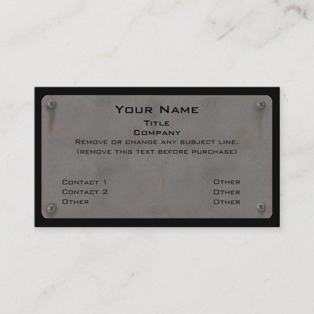 Cartões de visitas do metal II (Frente)