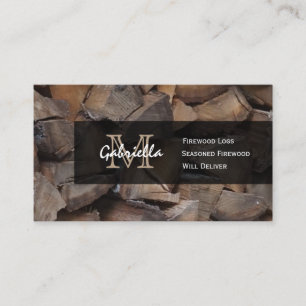 Cartões de visitas do monograma da lenha