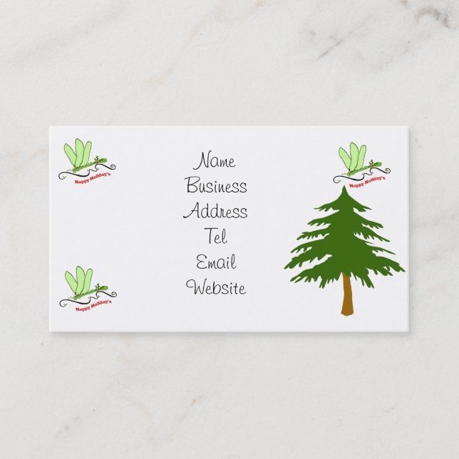 Cartões de visitas do Natal da libélula (Frente)