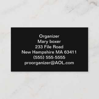 Cartões de visitas do organizador