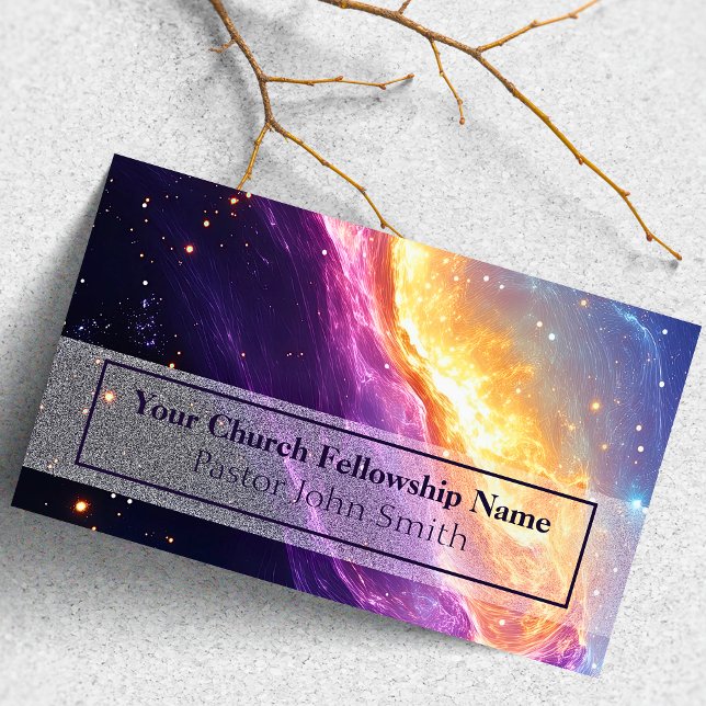 Cartões de visitas do Pastor Púrpura Celestial (Celestial Church Pastor Business Cards)