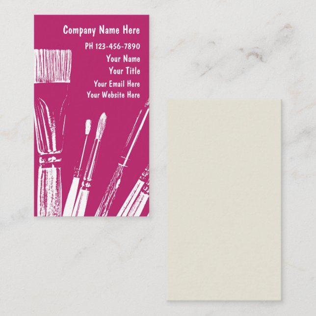 Cartões de visitas do Pintor de Artistas (Frente/Verso)