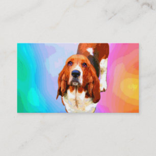 Cartões de visitas do pop art de Basset Hound