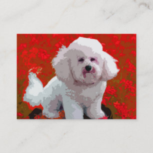 Cartões de visitas do pop art de Bichon Frise