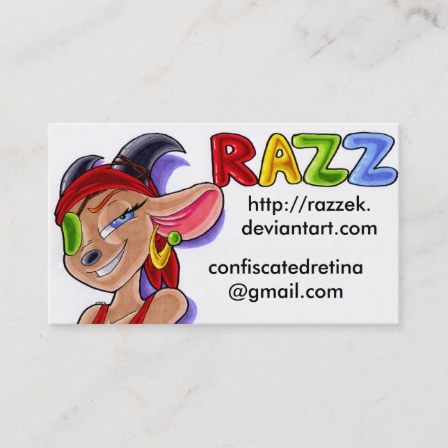 Cartões de visitas do Razz (Frente)