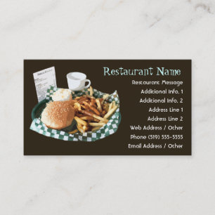 Cartões de visitas do restaurante/comensal/café