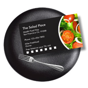 Cartões de visitas do restaurante da salada