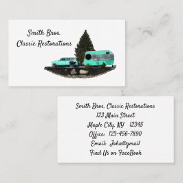 Cartões de visitas do Retro Camping Car