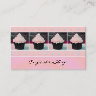 Cartões de visitas do rosa e do cupcake de Brown