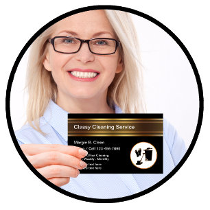 Cartões de visitas do Serviço de Limpeza Clássica