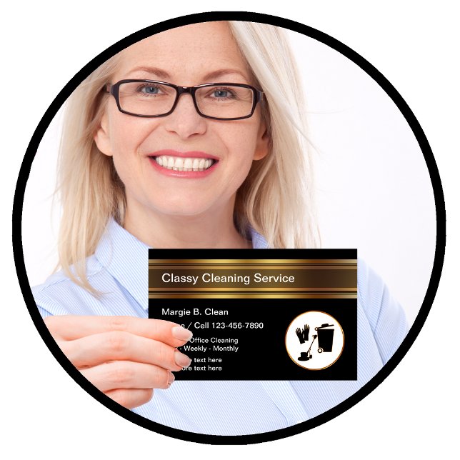 Cartões de visitas do Serviço de Limpeza Clássica (Criador carregado)