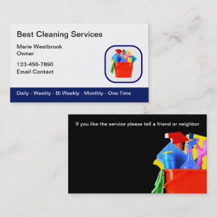 Cartões de visitas do Serviço de Limpeza de Casa