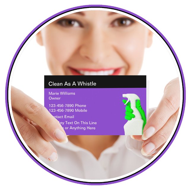 Cartões de visitas do Serviço de Limpeza Moderna d (Criador carregado)