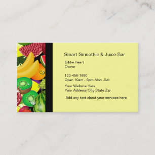 Cartões de visitas do Smoothie e do docê de frut