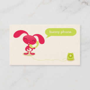 Cartões de visitas do telefone do coelho
