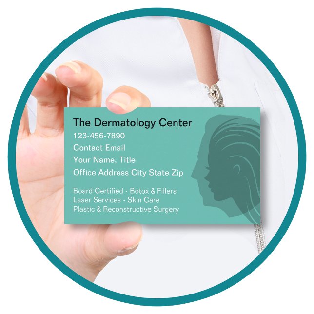 Cartões de visitas do Tema Dermatologista (Criador carregado)