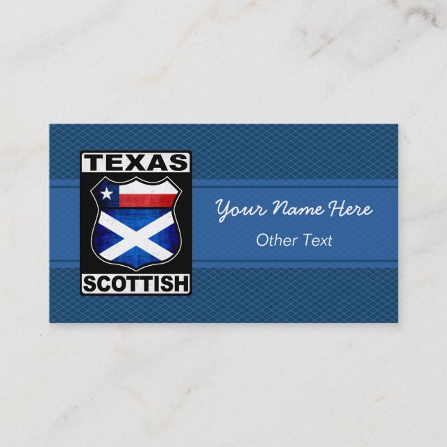 Cartões de visitas do Texas Scottish American Cust (Frente)