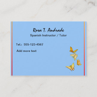 Cartões de visitas do tutoria com calendário