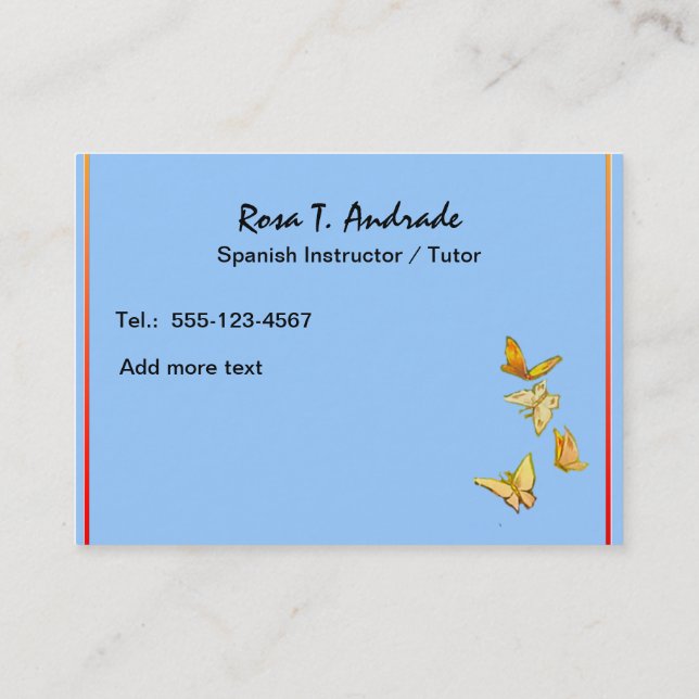 Cartões de visitas do tutoria com calendário (Verso)