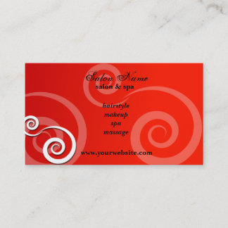 Cartões de visitas do vermelho do salão de beleza