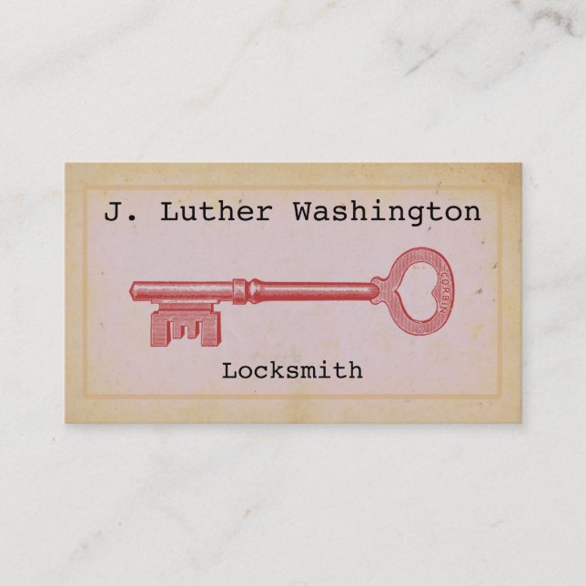 Cartões de visitas do Vintage Locksmith Profession (Frente)