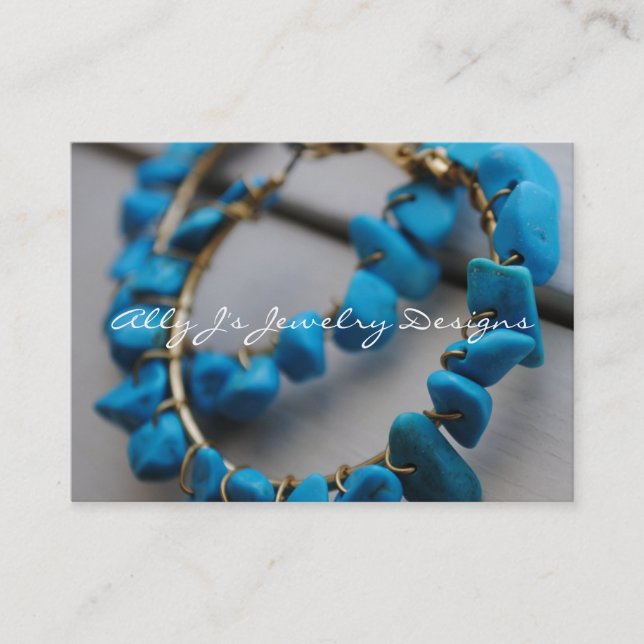 Cartões de visitas dos brincos de turquesa (Frente)