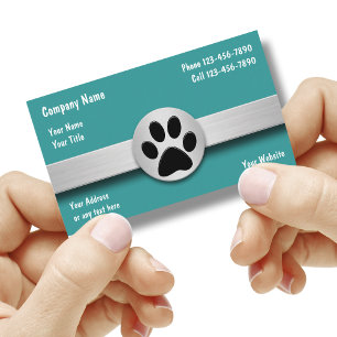 Cartões de visitas dos cuidados dos animais de