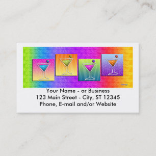 CARTÕES DE VISITAS dos MARTINIS do pop art