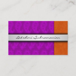 Cartões de visitas dos pavões de India Paisley