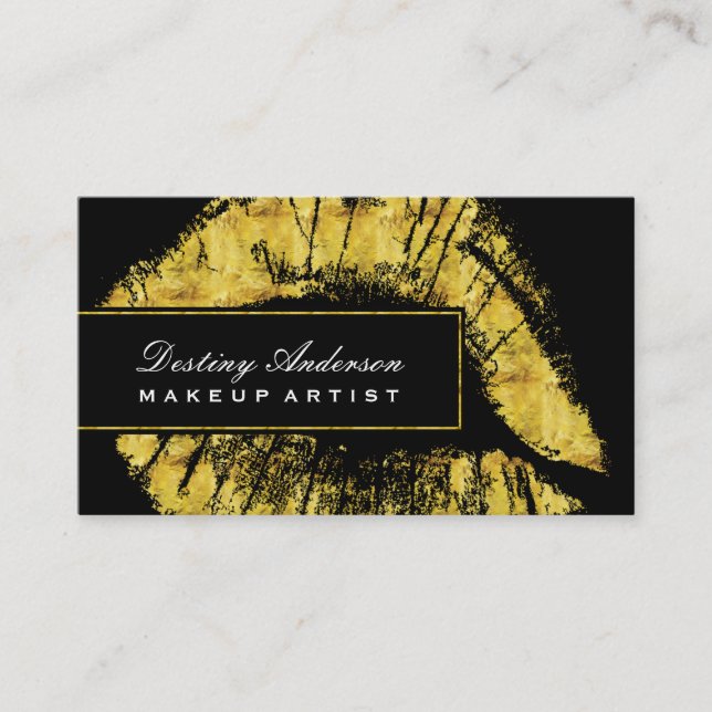 Cartões de visitas Dourados da composição do (Frente)