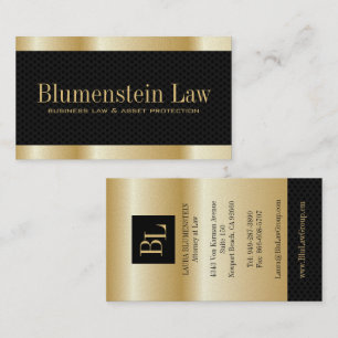 Cartões de visitas Dourados do advogado do