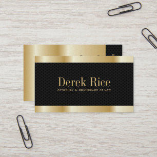 Cartões de visitas Dourados do advogado do