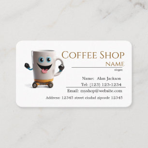 cartões de visitas editáveis de compro de café