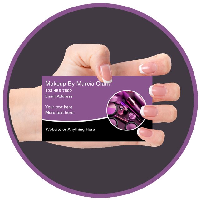 Cartões de visitas Editáveis do Artista de Makeup  (Criador carregado)