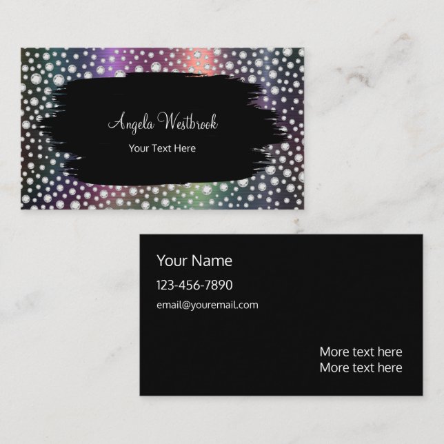 Cartões de visitas Elegante de Glitzy Bling (Frente/Verso)