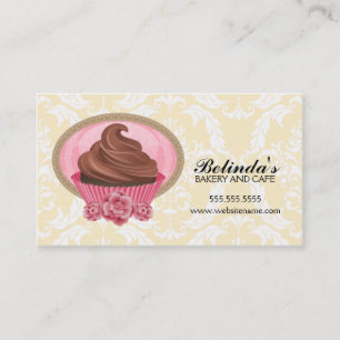 Cartões de visitas elegantes da padaria do cupcake