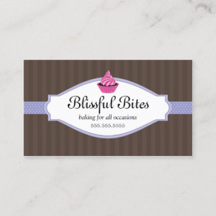 Cartões de visitas elegantes da padaria do cupcake
