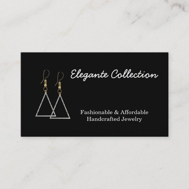 cartões de visitas elegantes de joalharia artesana (Frente)