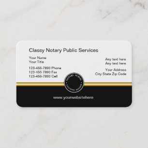 Cartões de visitas elegantes do notário