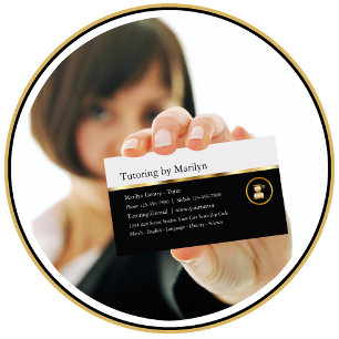 Cartões de visitas elegantes do tutoria do