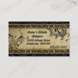 Cartões de visitas elegantes do vintage preto e
