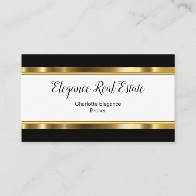 Cartões de visitas elegantes dos bens imobiliários (Frente)